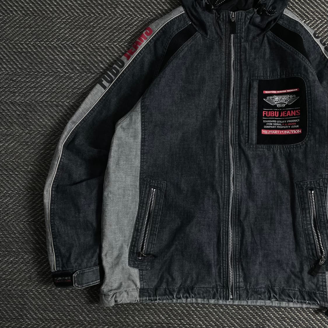 00s 후부 올드스쿨 데님 후드 트러커 자켓y 3459 상품이미지4