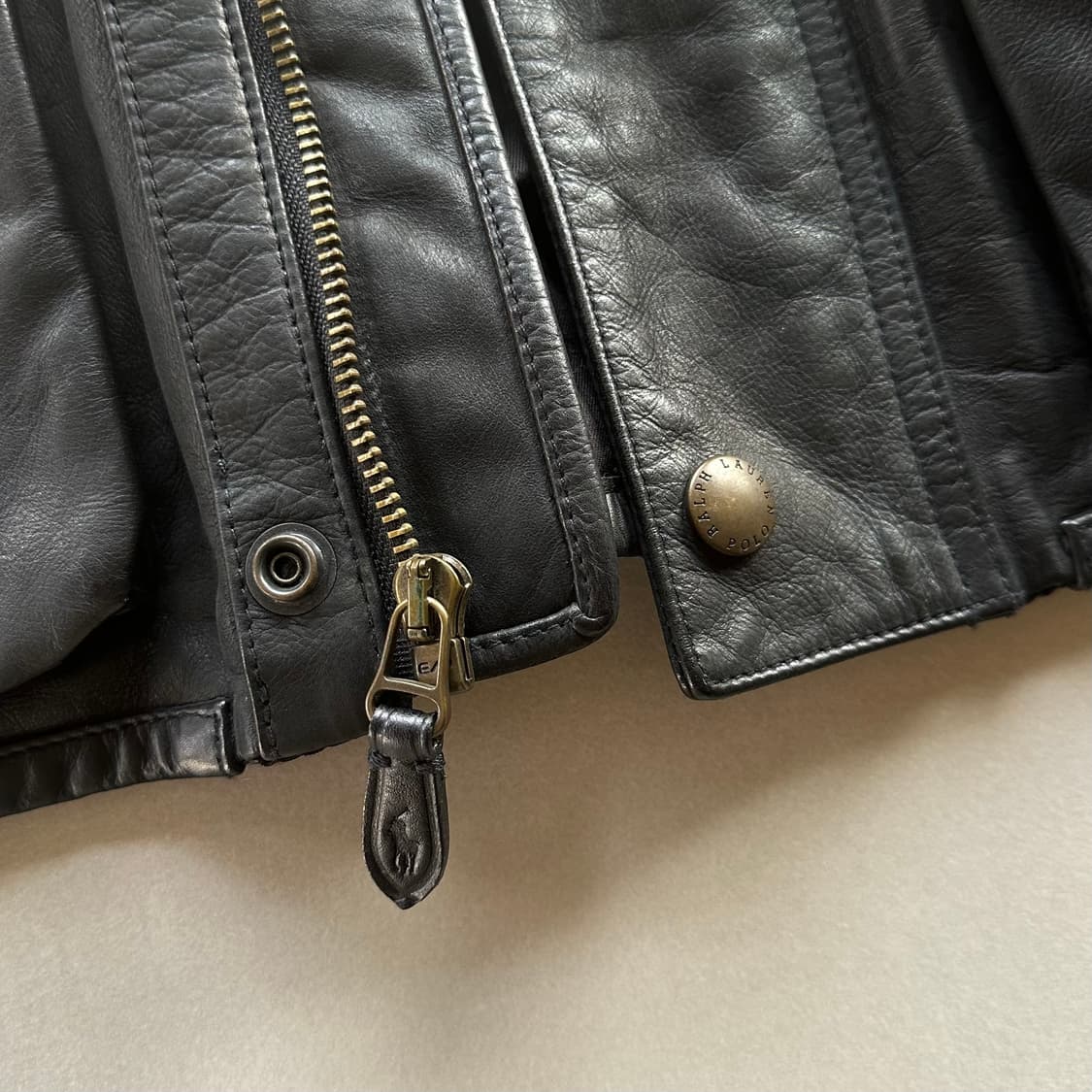 [XL]폴로 랄프로렌 소가죽 모터싸이클 바이커 레더 자켓 상품이미지8