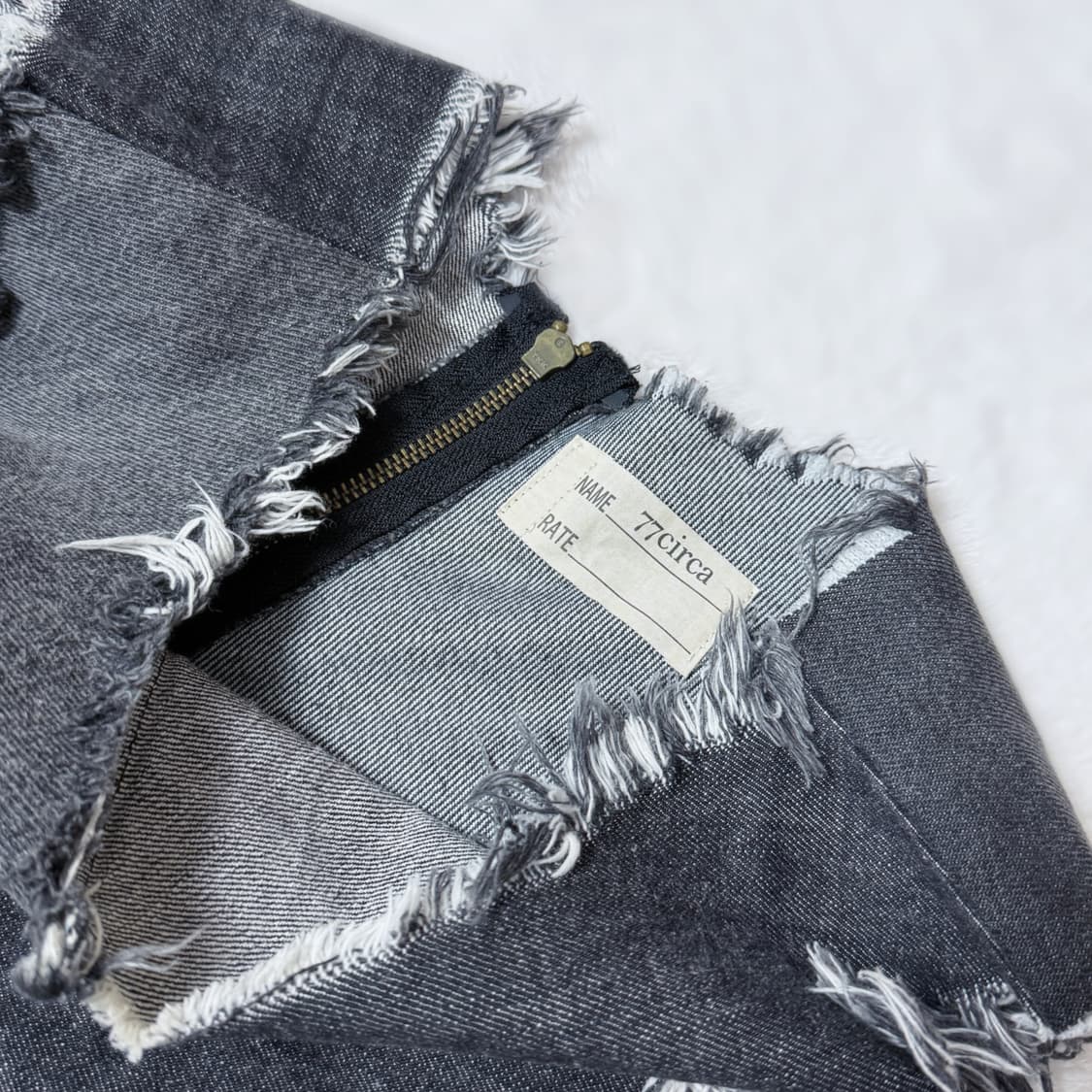 77circa 나나서카 프린지 그런지 펑크 데미지 크롭 데님 베스트 상품이미지5