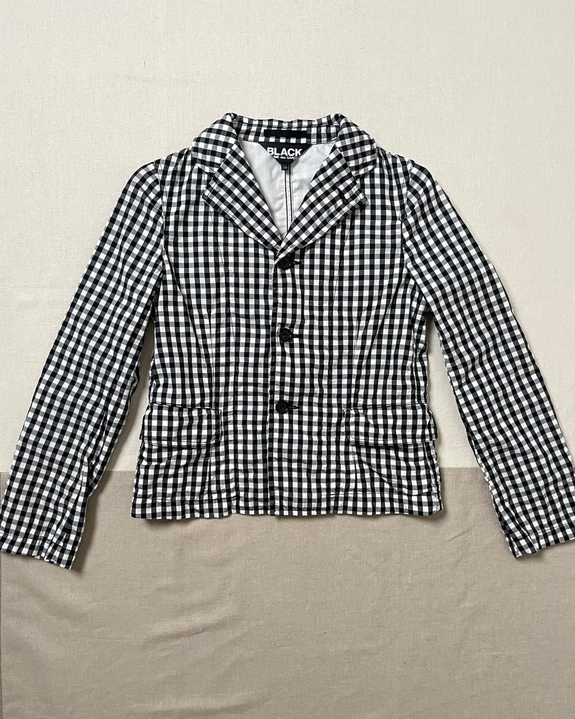 꼼데가르송 블랙 깅엄체크 블레이저 자켓 comme des garcons 상품이미지1