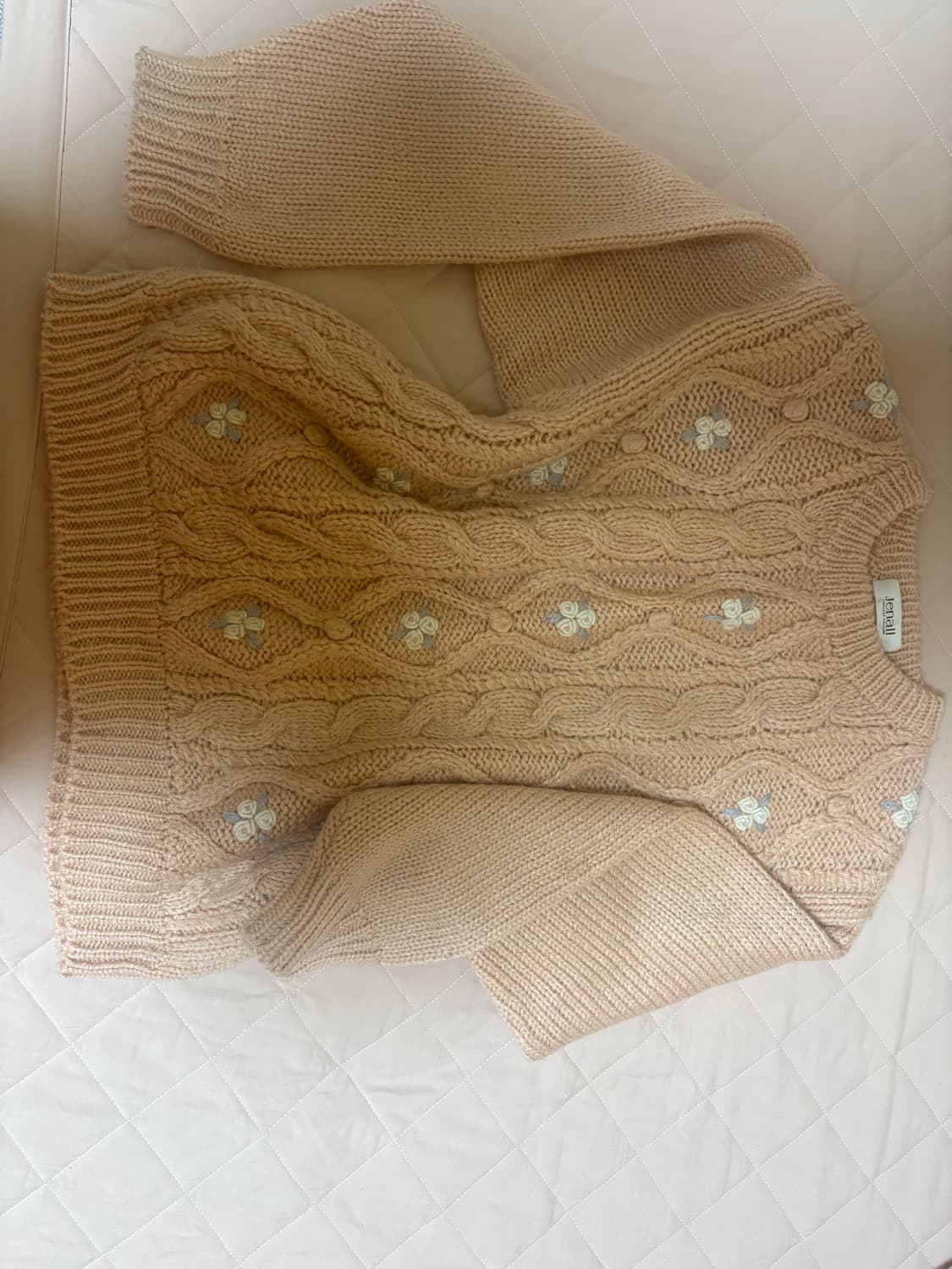 모리걸 플라워 니트 레이스 꽃무늬 잔꽃 하구미 핑크 아방핏니트 상품이미지1