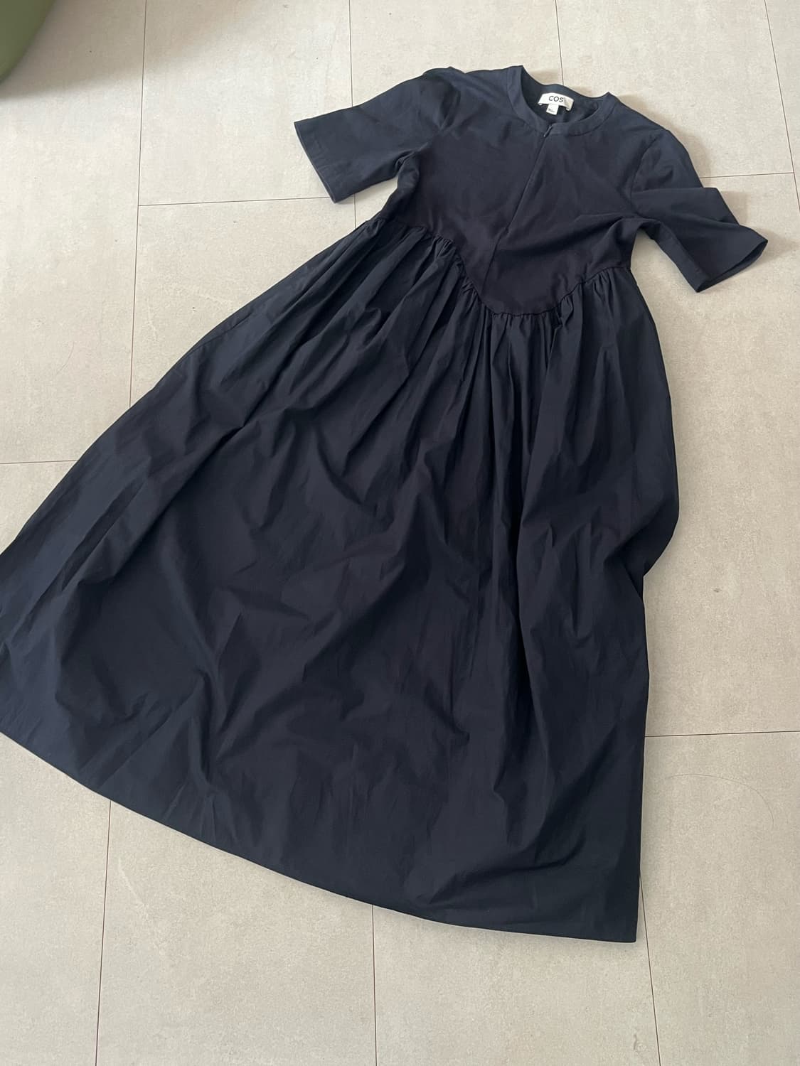 코스 웨이브 코튼 원피스 xs 네이비 상품이미지1