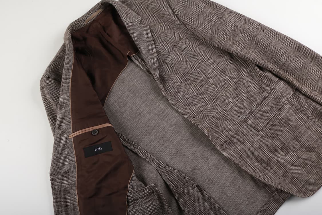 [L] 휴고보스 브라운 체크 자켓 상품이미지4