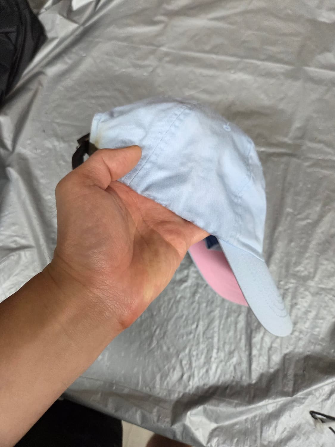 폴로랄프로렌 구형 가죽스트랩 하늘핑크 모자 프리 상품이미지2