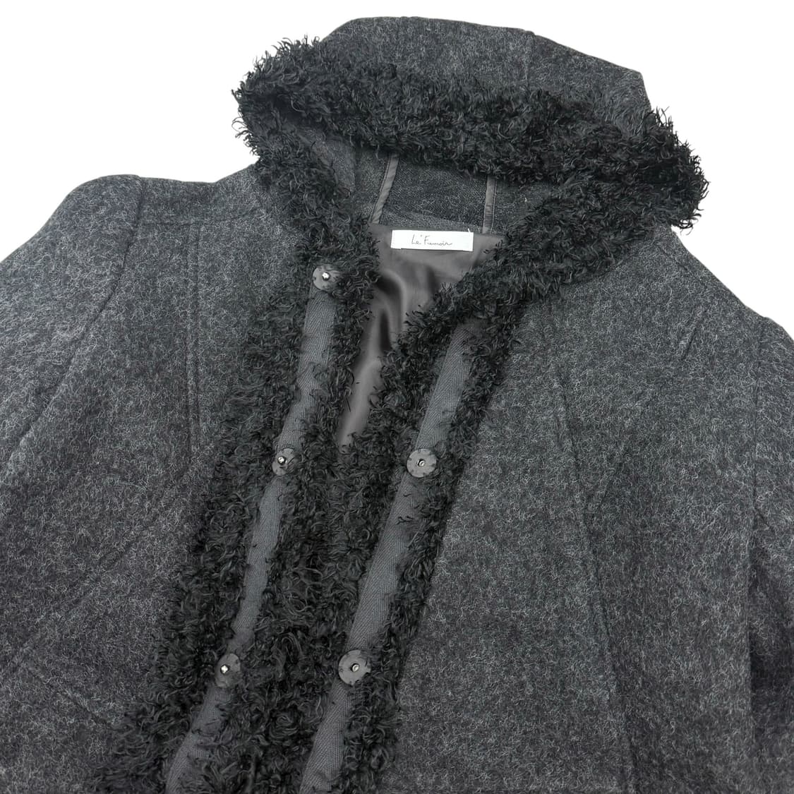 JPN 부클 퍼 디테일 후드 숏코트 하프코트 상품이미지3