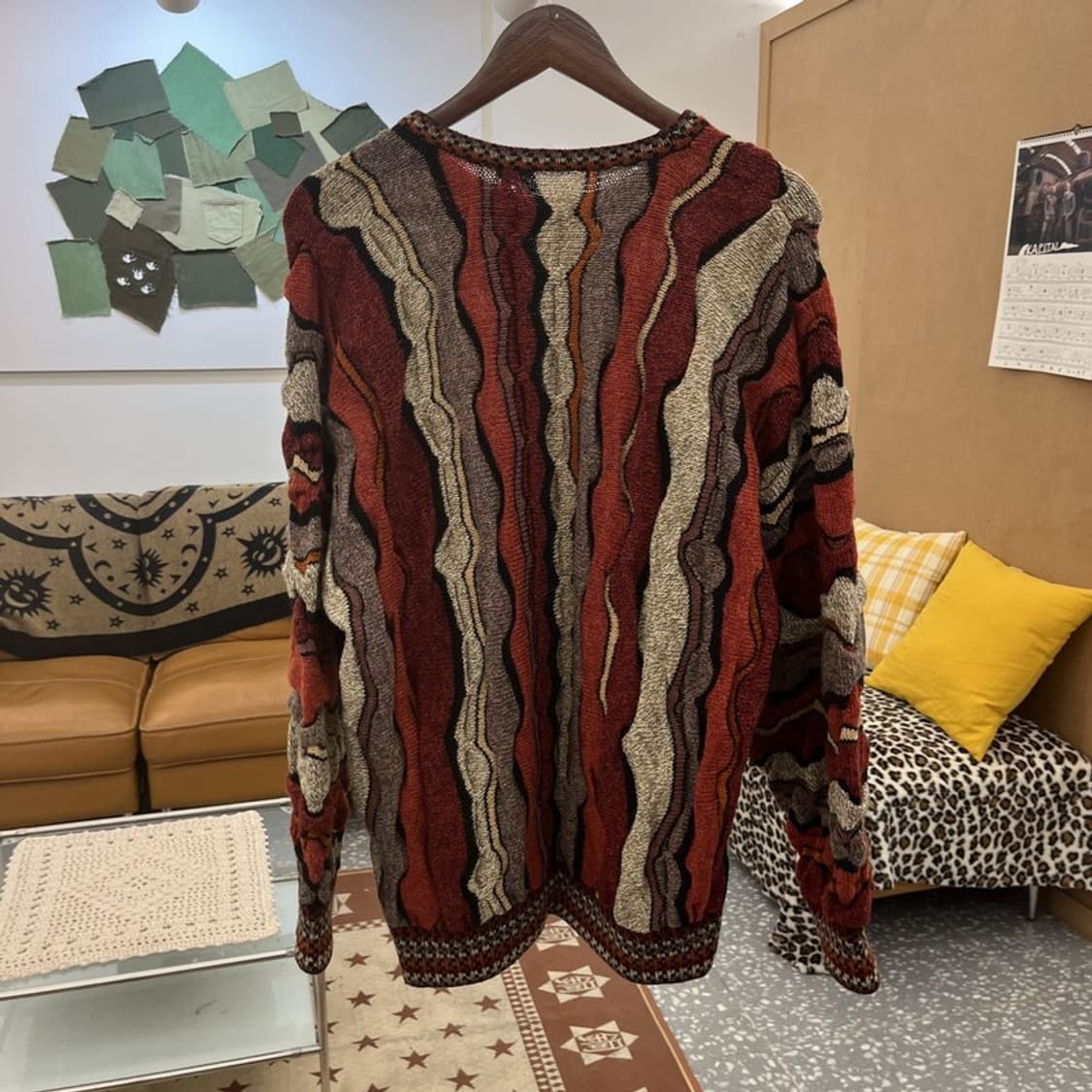 빈티지 쿠지맛 보헤미안 히피 그런지 뜨개 니트 M C10130 상품이미지4