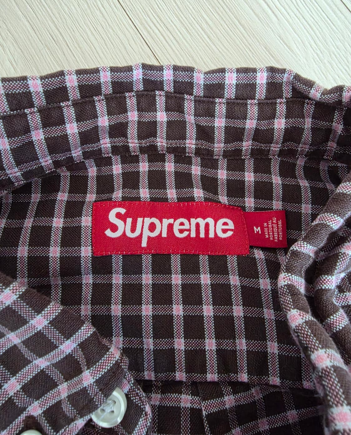 슈프림 루즈핏 옥스퍼드 셔츠 브라운 플레이드 상품이미지3