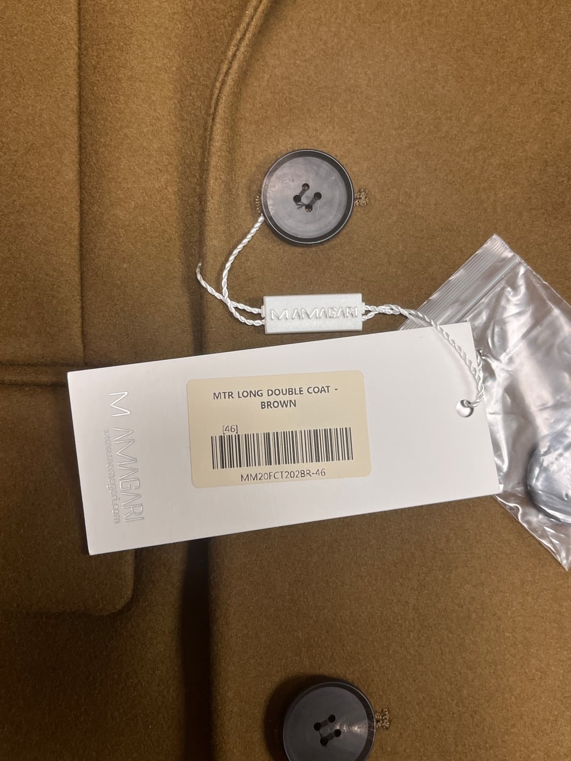 [46] 마마가리 MTR 롱 브라운 더블 코트 상품이미지3