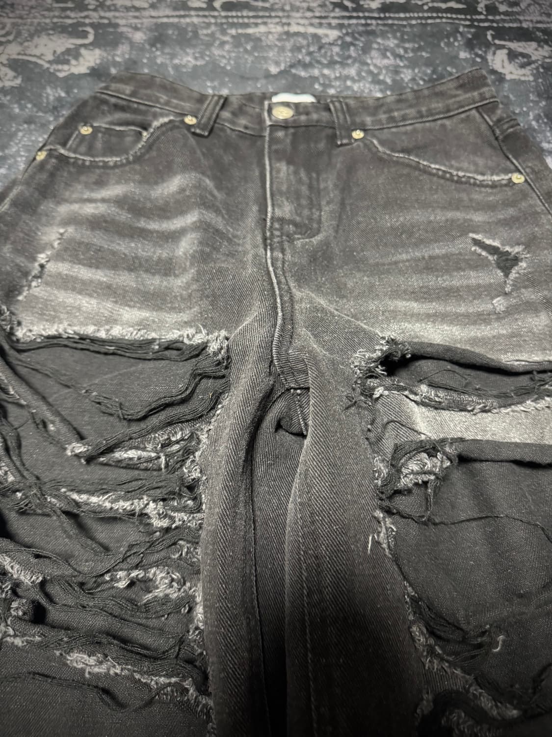 Black Dis Detail Denim Jeans 상품이미지2