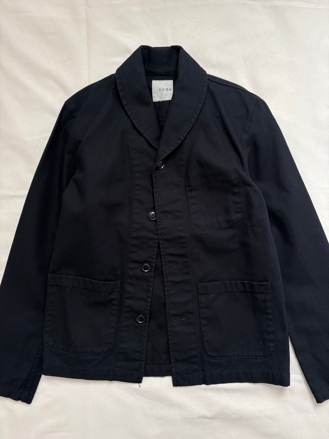 COEN shawl collar black cotton jacket  상품이미지2