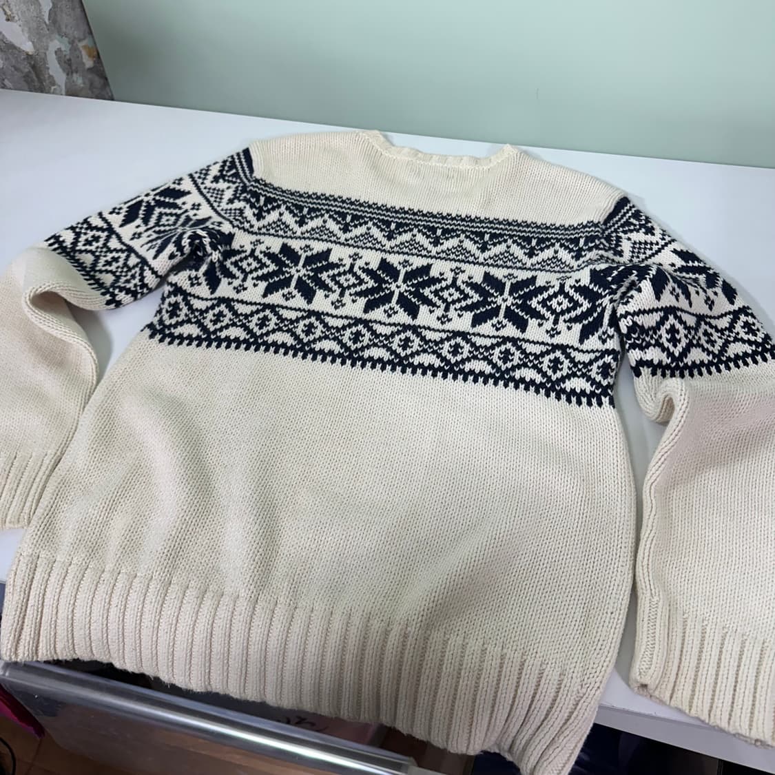 우먼M 폴로 랄프로렌 크림아이보리 자카드 노르딕니트 상품이미지5