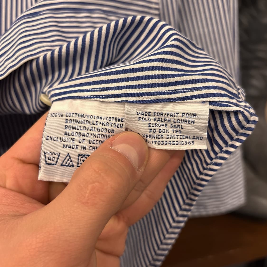 90s 폴로 랄프로렌 슬림핏 스트라이프 버튼다운셔츠 버건디포니 N1100 상품이미지8