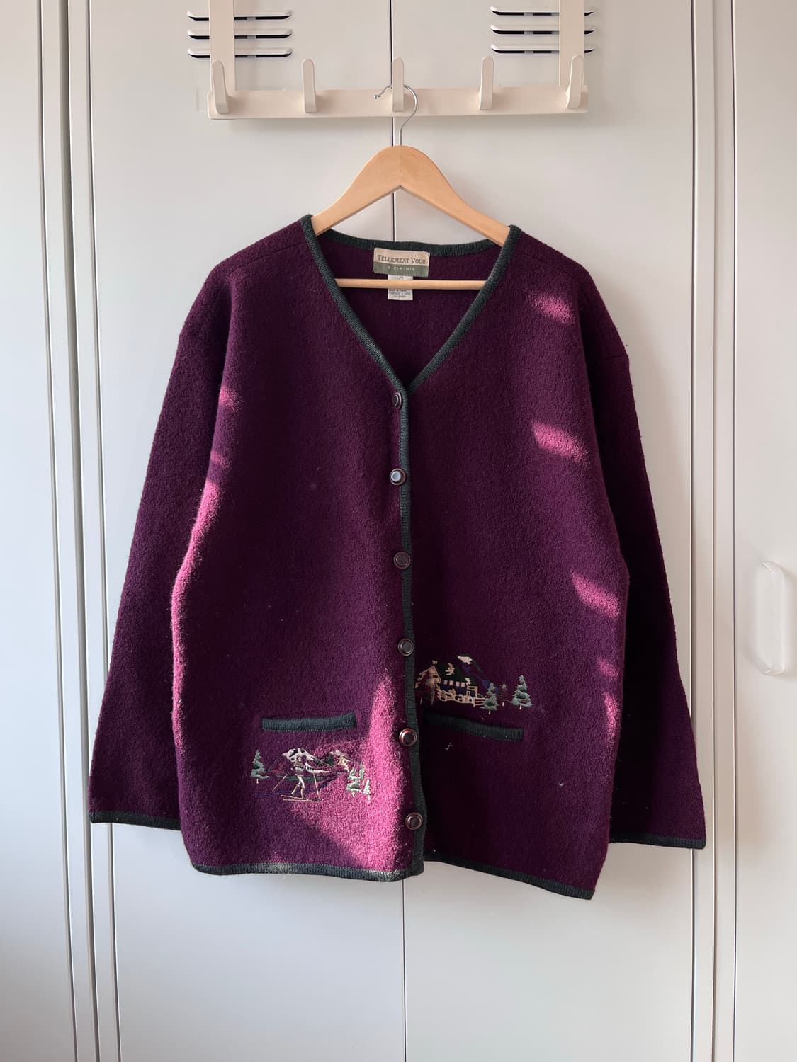 Telement vous 버건디 자수 티롤 울 자켓 코트 상품이미지2