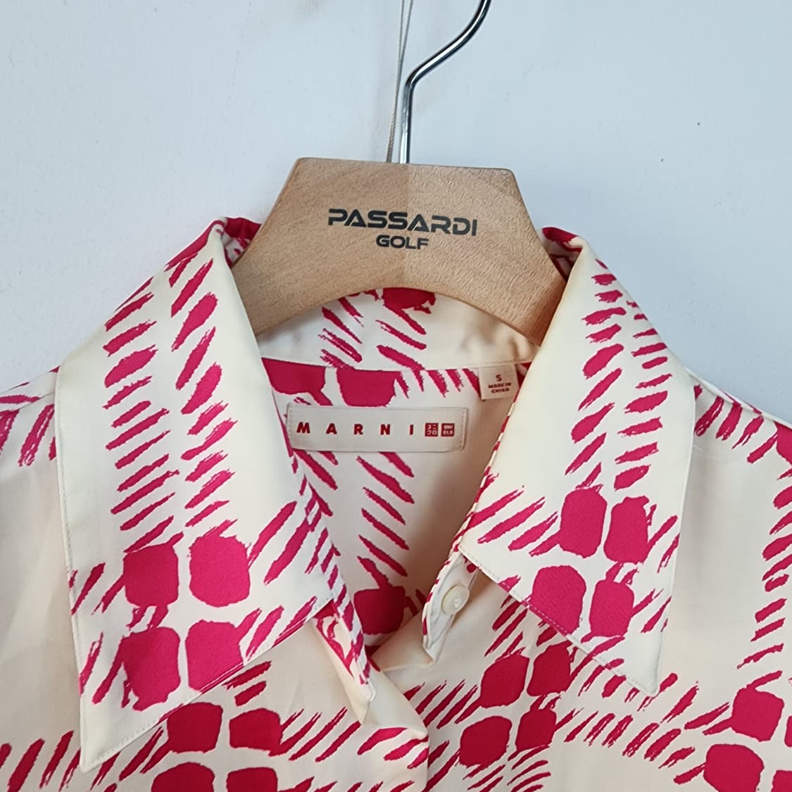 유니클로x마르니 체크 셔츠 아이보리/레드 상품이미지2