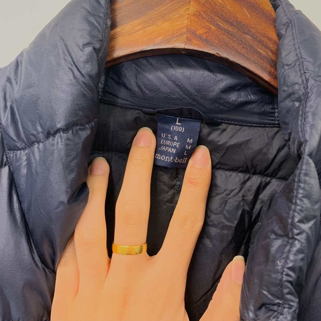 몽벨 구스다운 네이비 퀼팅 경량 패딩 자켓 상품이미지6