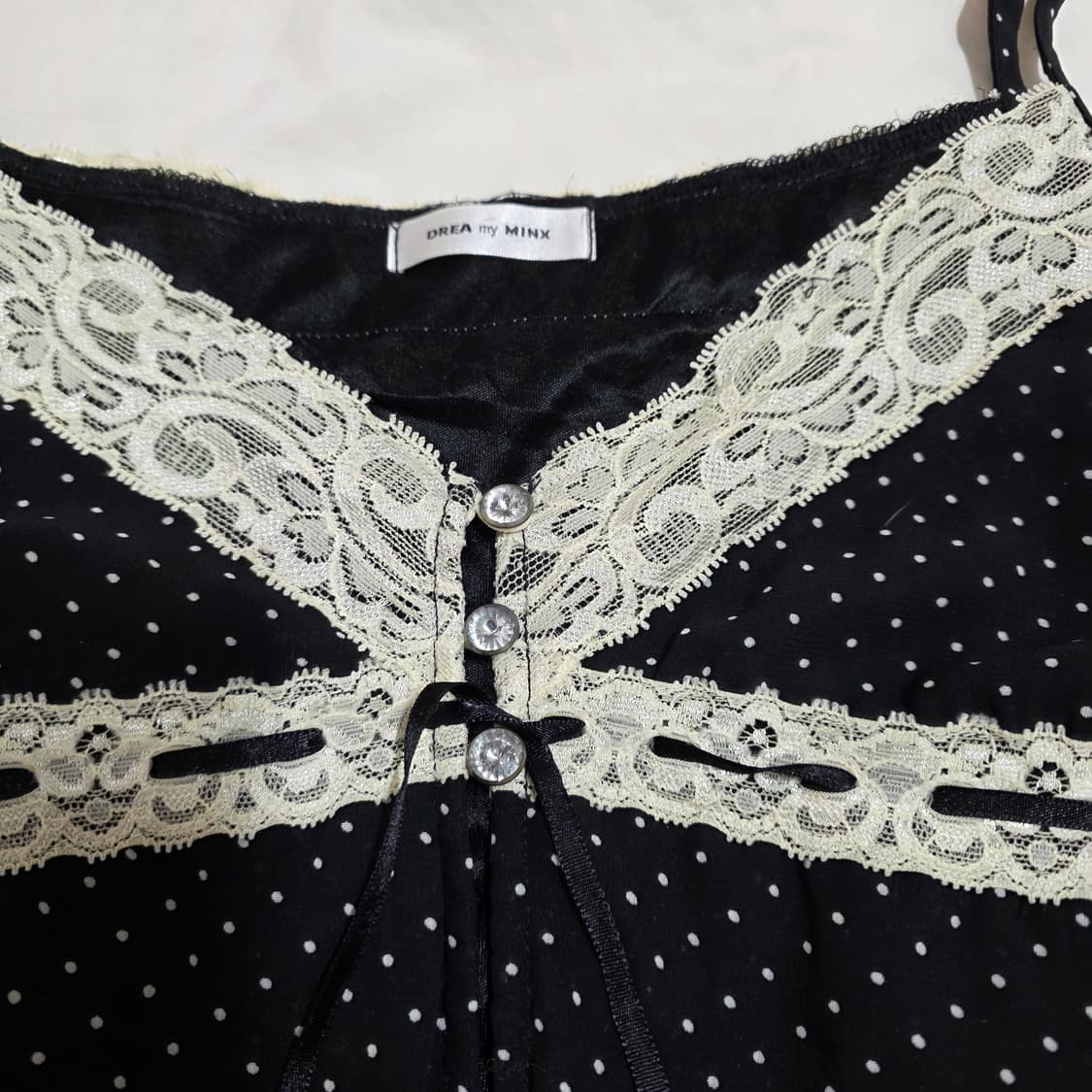 공겜여주 히메갸루 블랙 캉캉 도트 나시 스커트 가디건 세트 트랄라라깔 상품이미지4