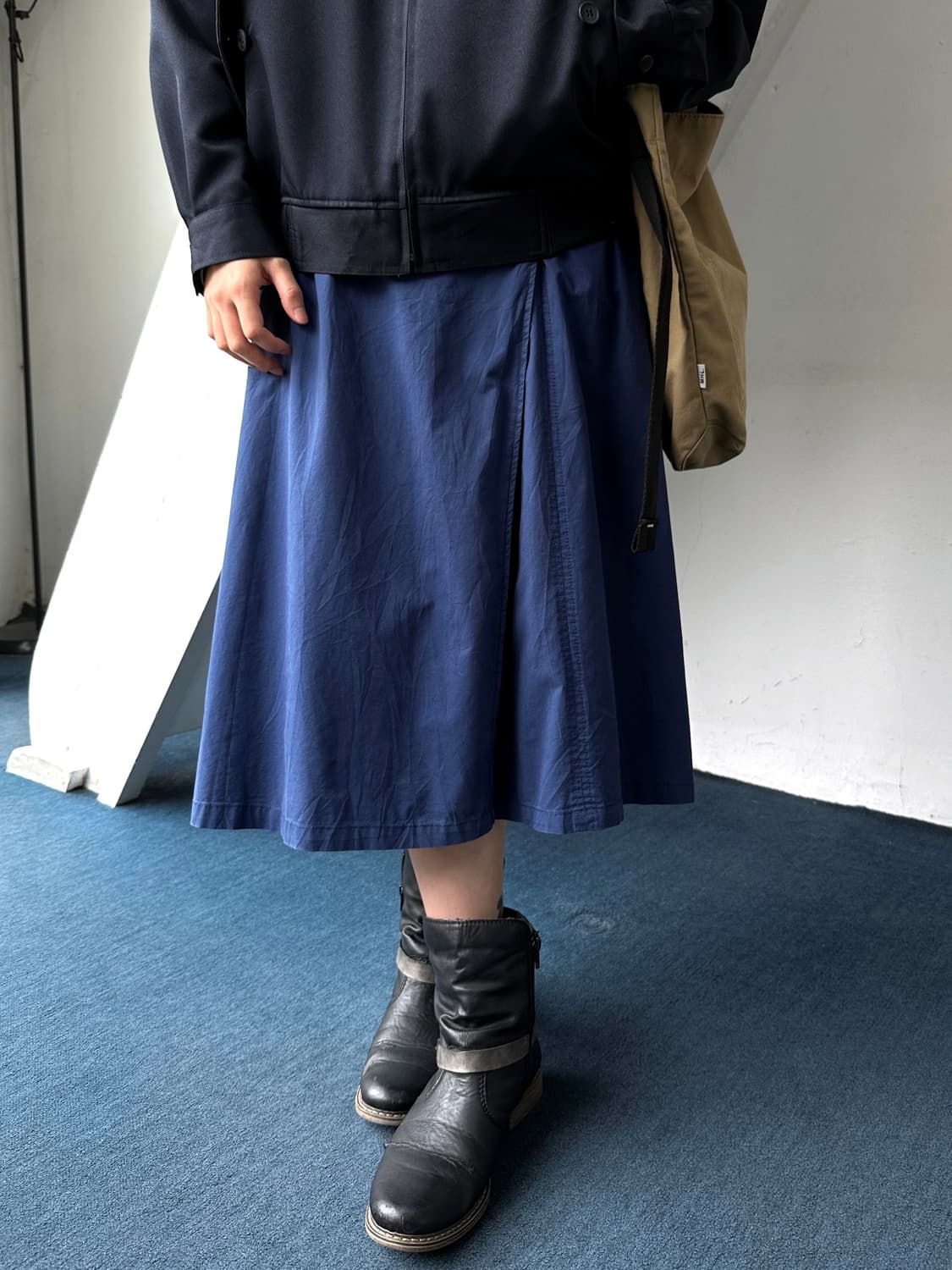 Natural cotton design pleats skirt 상품이미지1