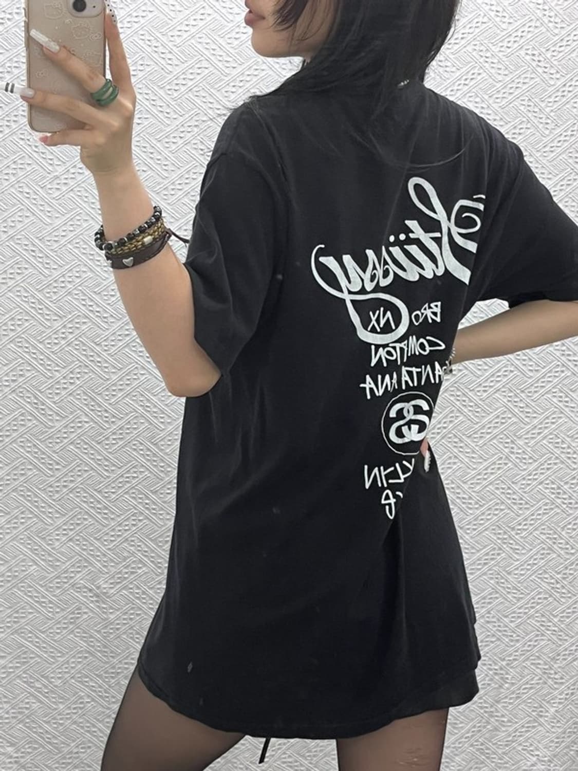 스투시 올드스쿨 스트릿 펑크 월드투어 반팔티 L C10994 상품이미지2