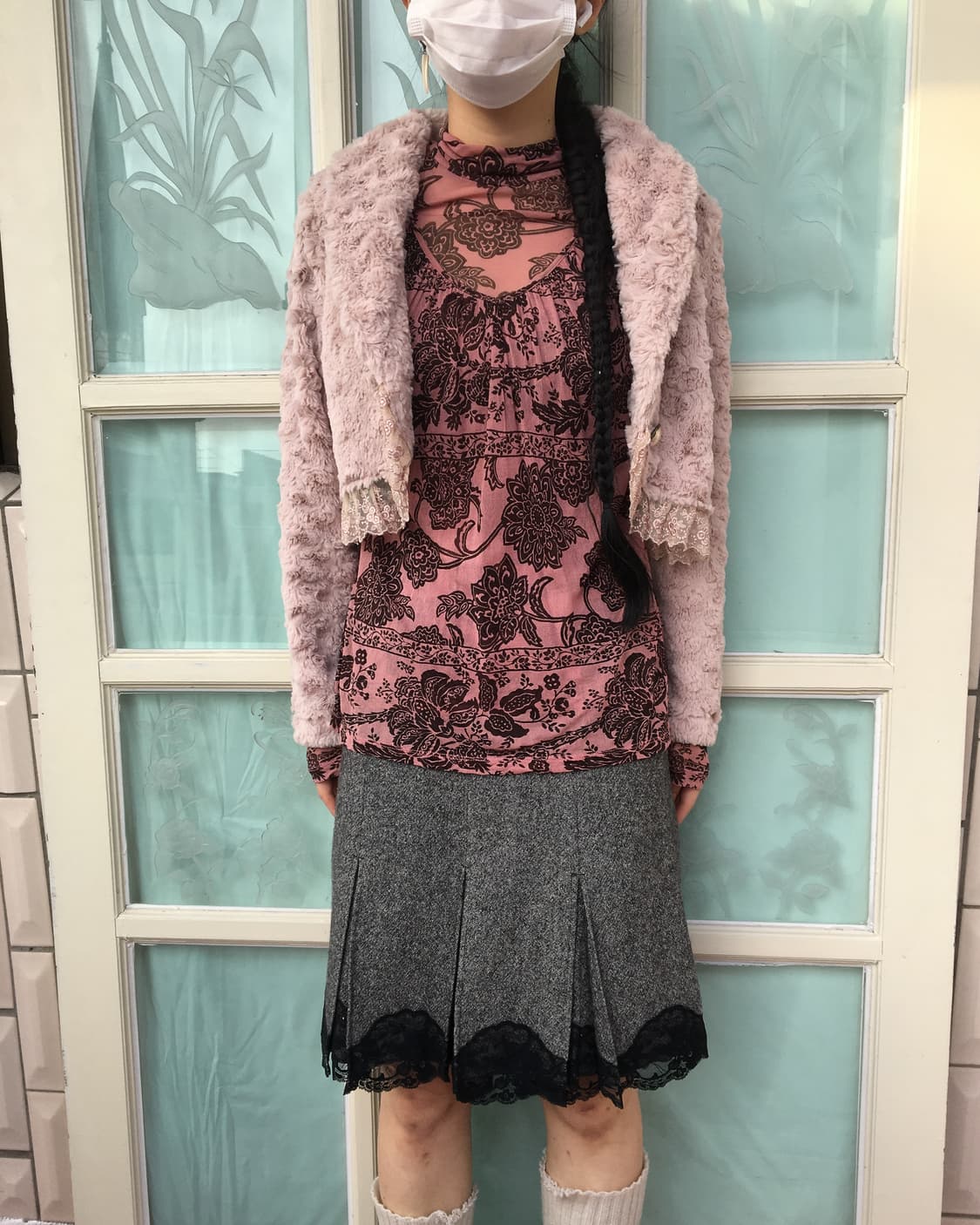 Axes femme lace trimming fake fur jacket 상품이미지8