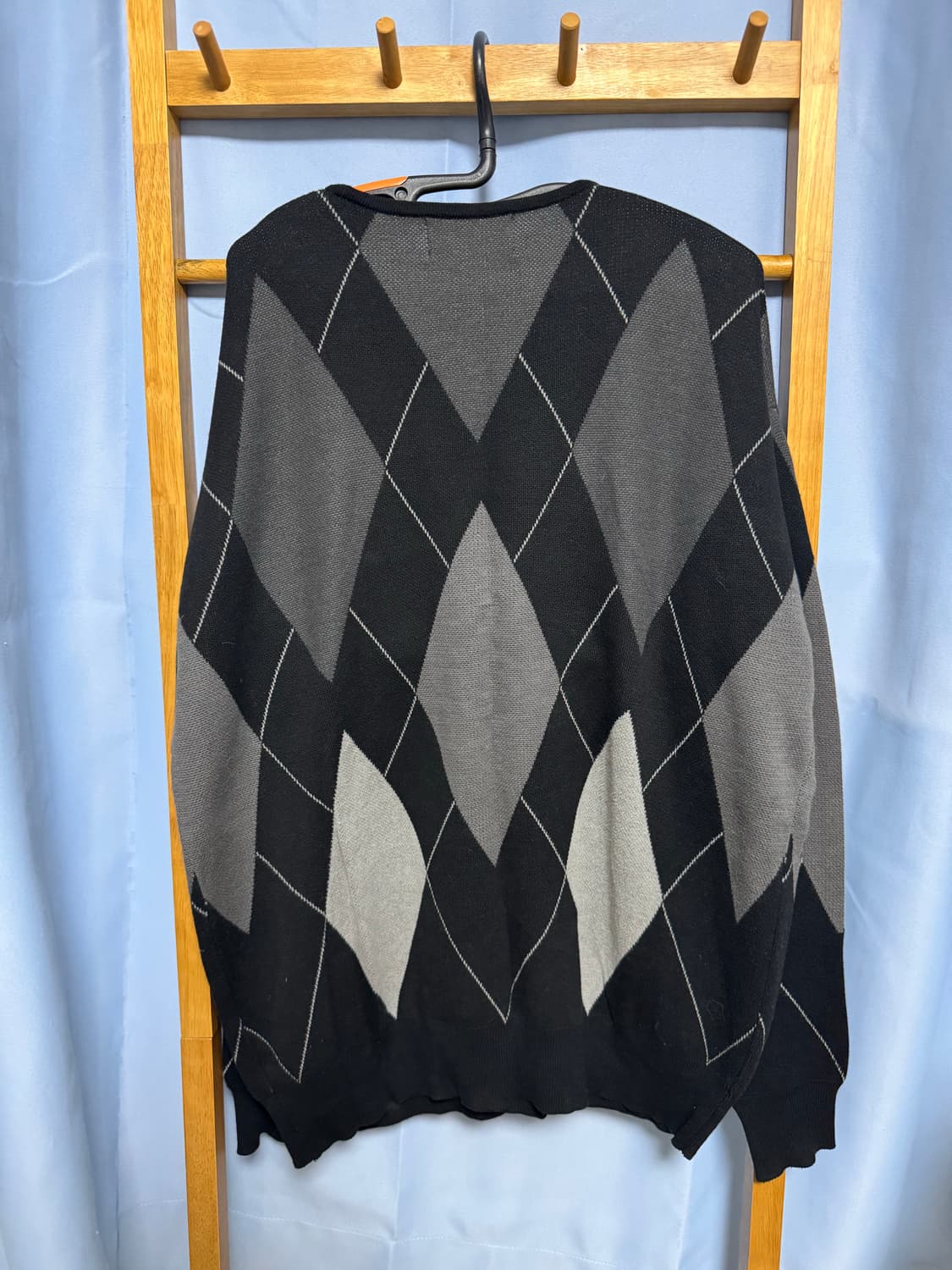 비슬로우 아가일 체크 패턴 니트 가디건 상품이미지2