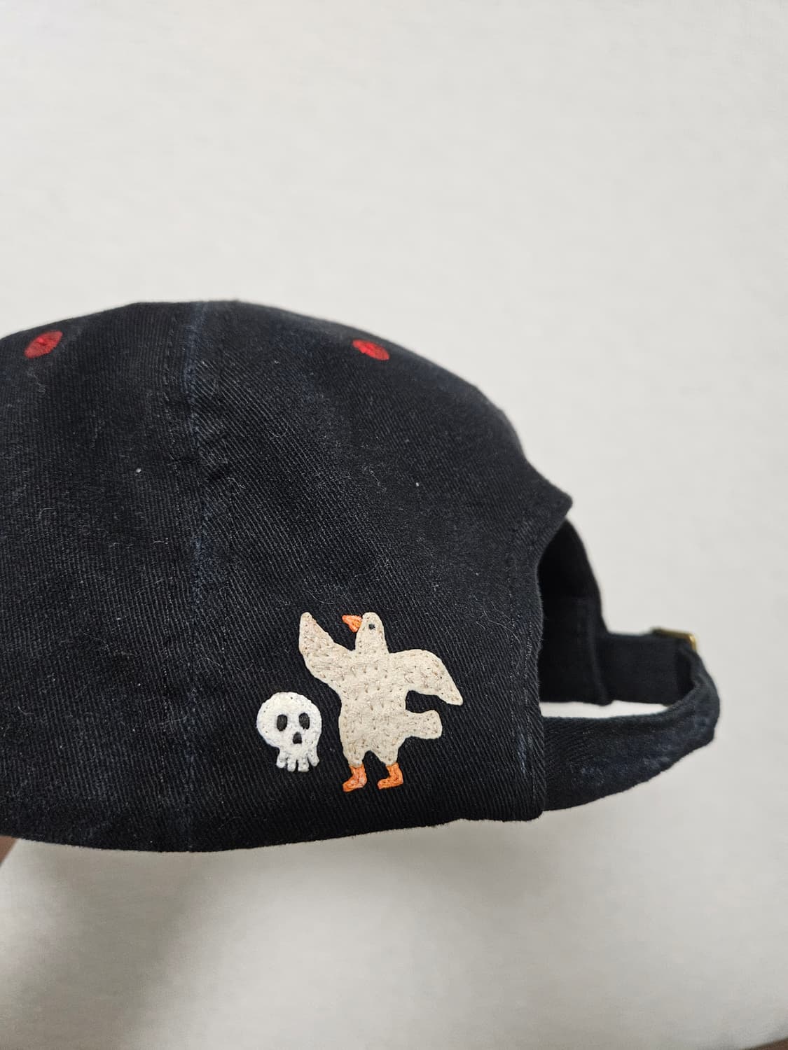 빈티지 워싱 패치 스컬 볼캡  상품이미지2