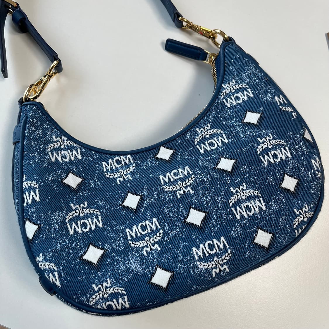 (S급) Aren 빈티지 데님 자카드 호보백 상품이미지2