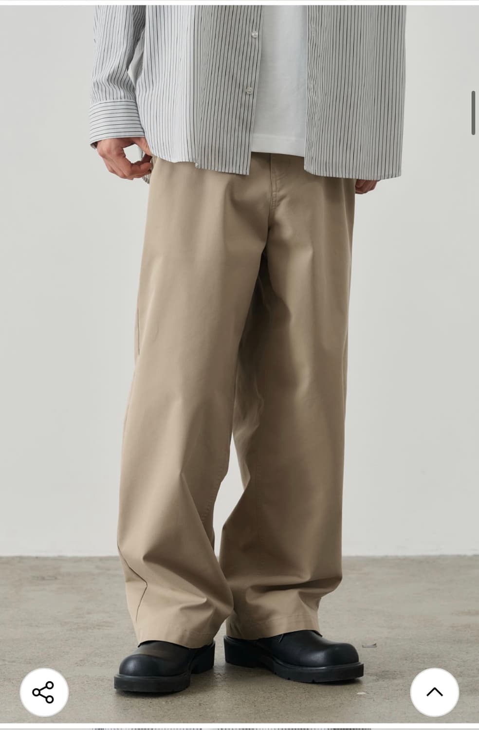 (M) 알리스 워시드 와이드 치노 팬츠 [베이지] 판매 상품이미지6