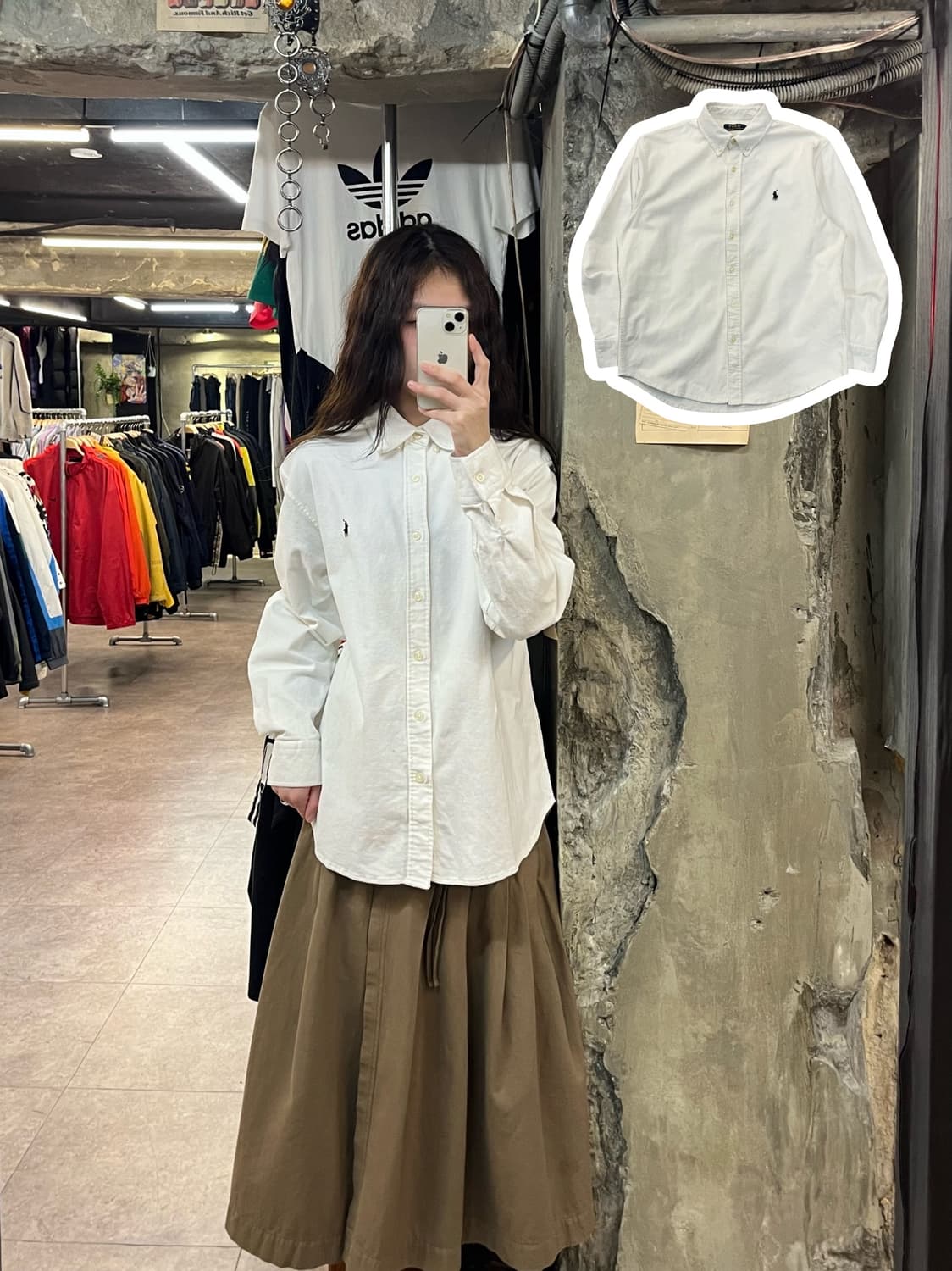 폴로 랄프로렌 코듀로이 셔츠 화이트 L #csz2063 상품이미지1