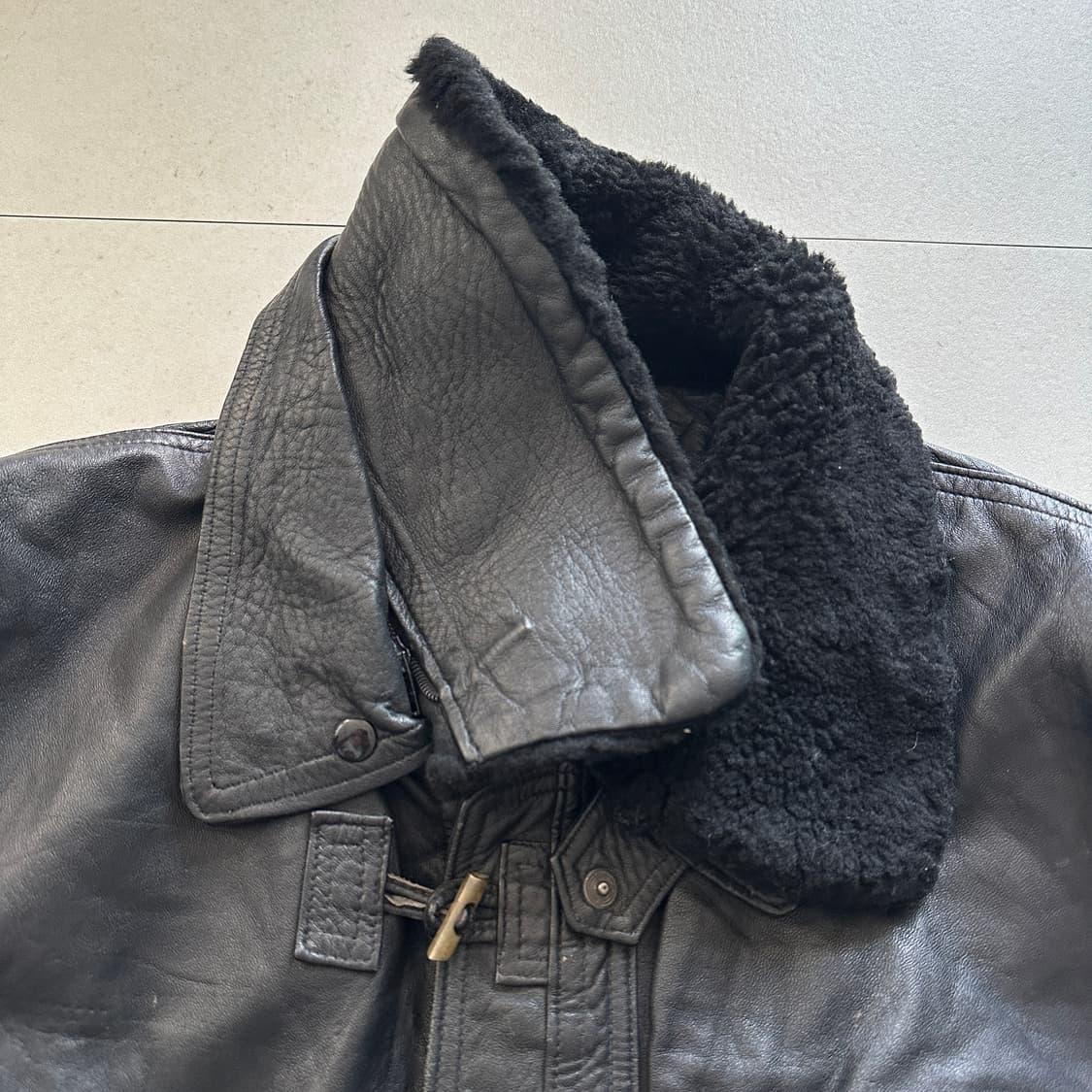 90s 이태리생산 G.A.P 빈티지 토글 레더 자켓 XL 상품이미지3