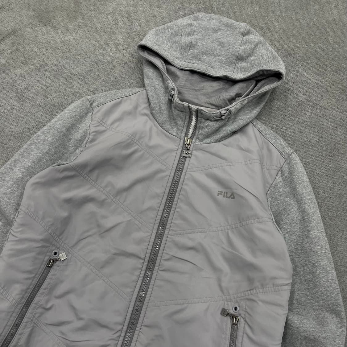 100 휠라 그레이 후드 집업 자켓 상품이미지2