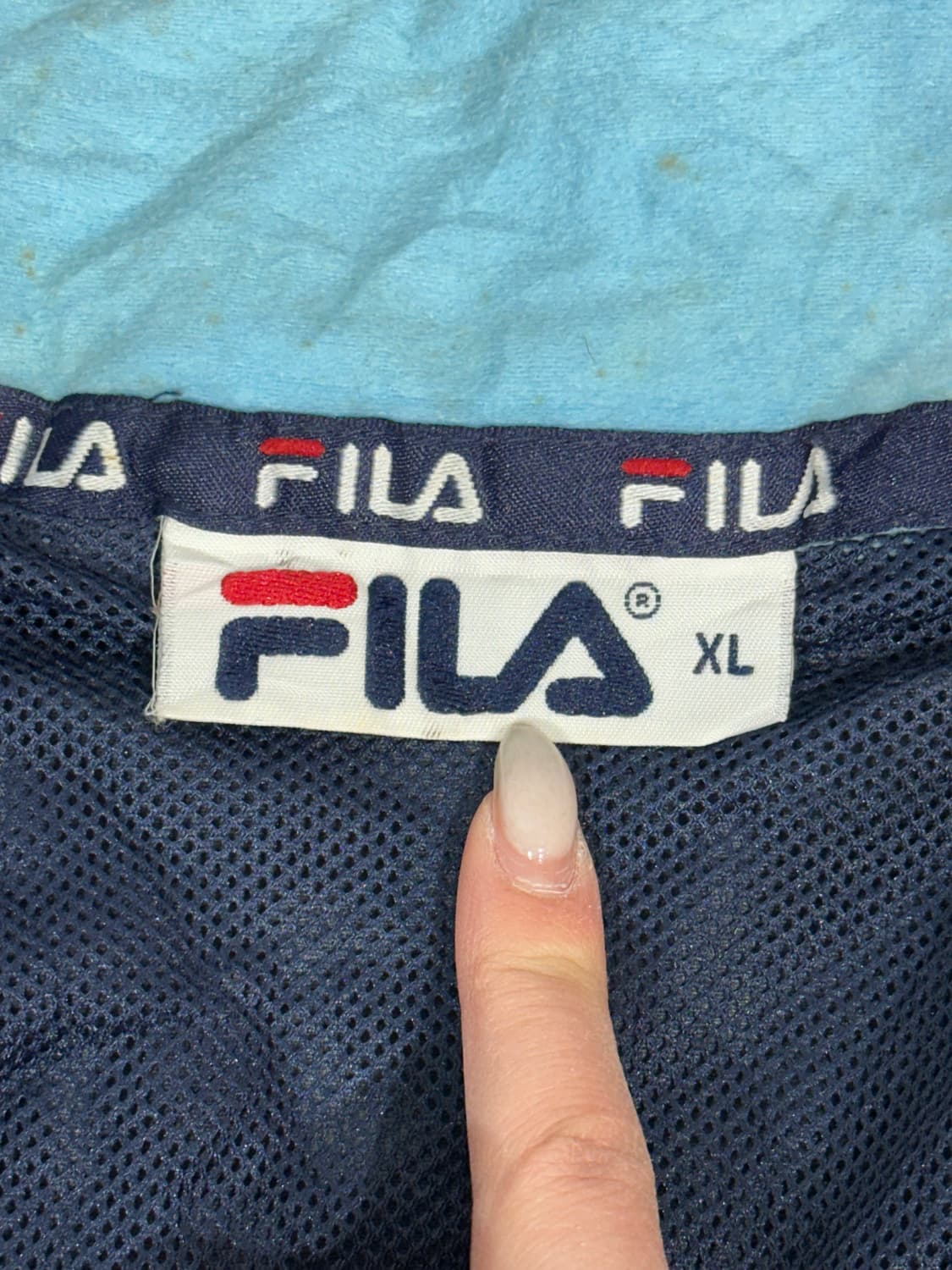 휠라 네이비 오버핏 올드스쿨 빅 로고 바람막이 자켓 XL 상품이미지7