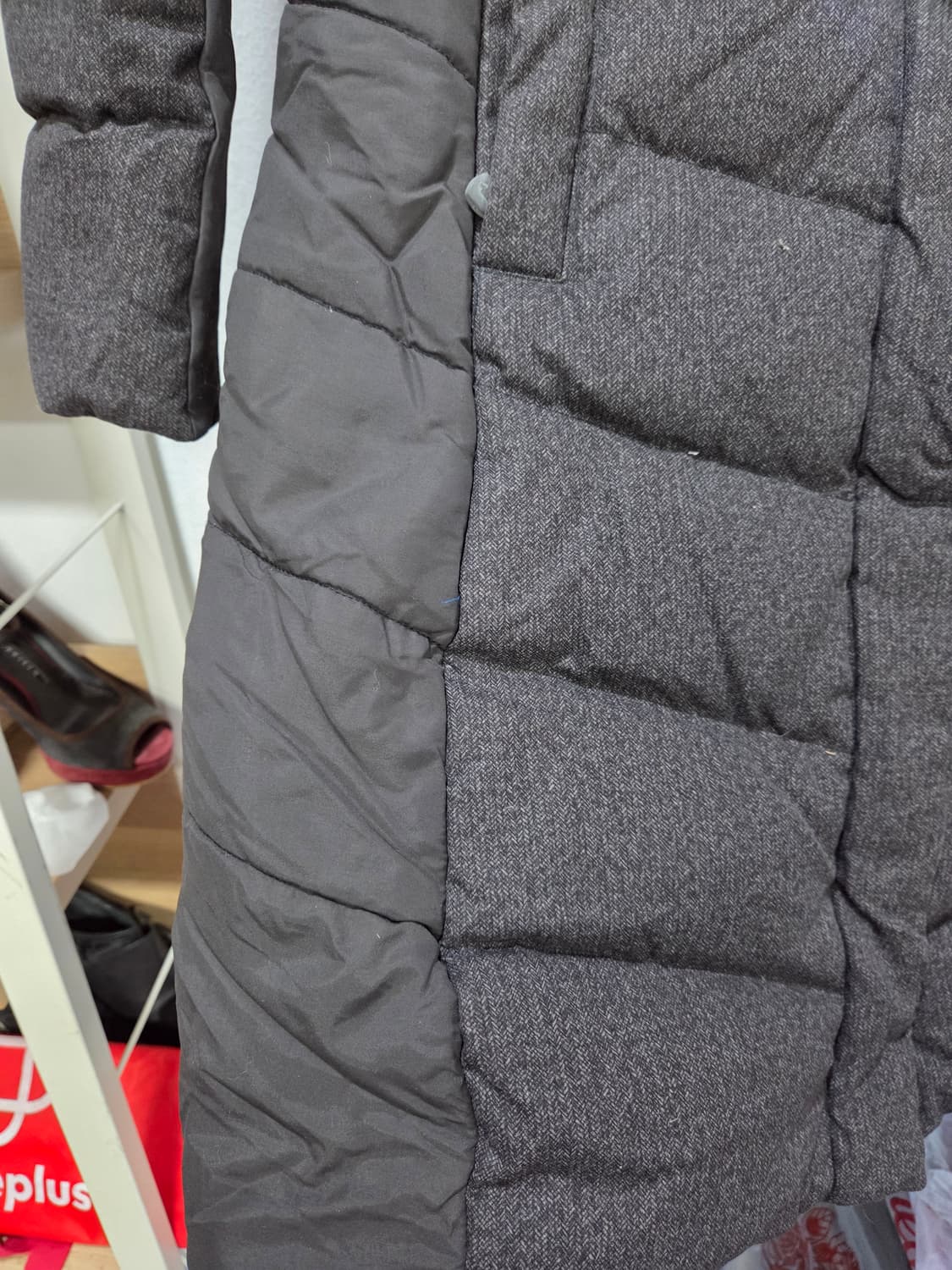 노스페이스 1211-14. 여성 울배색 구스롱패딩 챠콜 퍼후드 85 상품이미지3