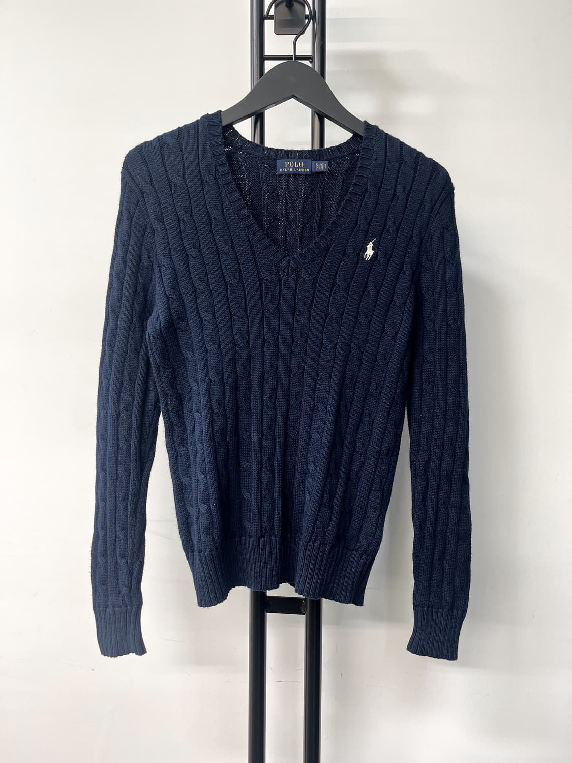 폴로 랄프 로렌 브이넥 네이비 케이블 니트 상품이미지1
