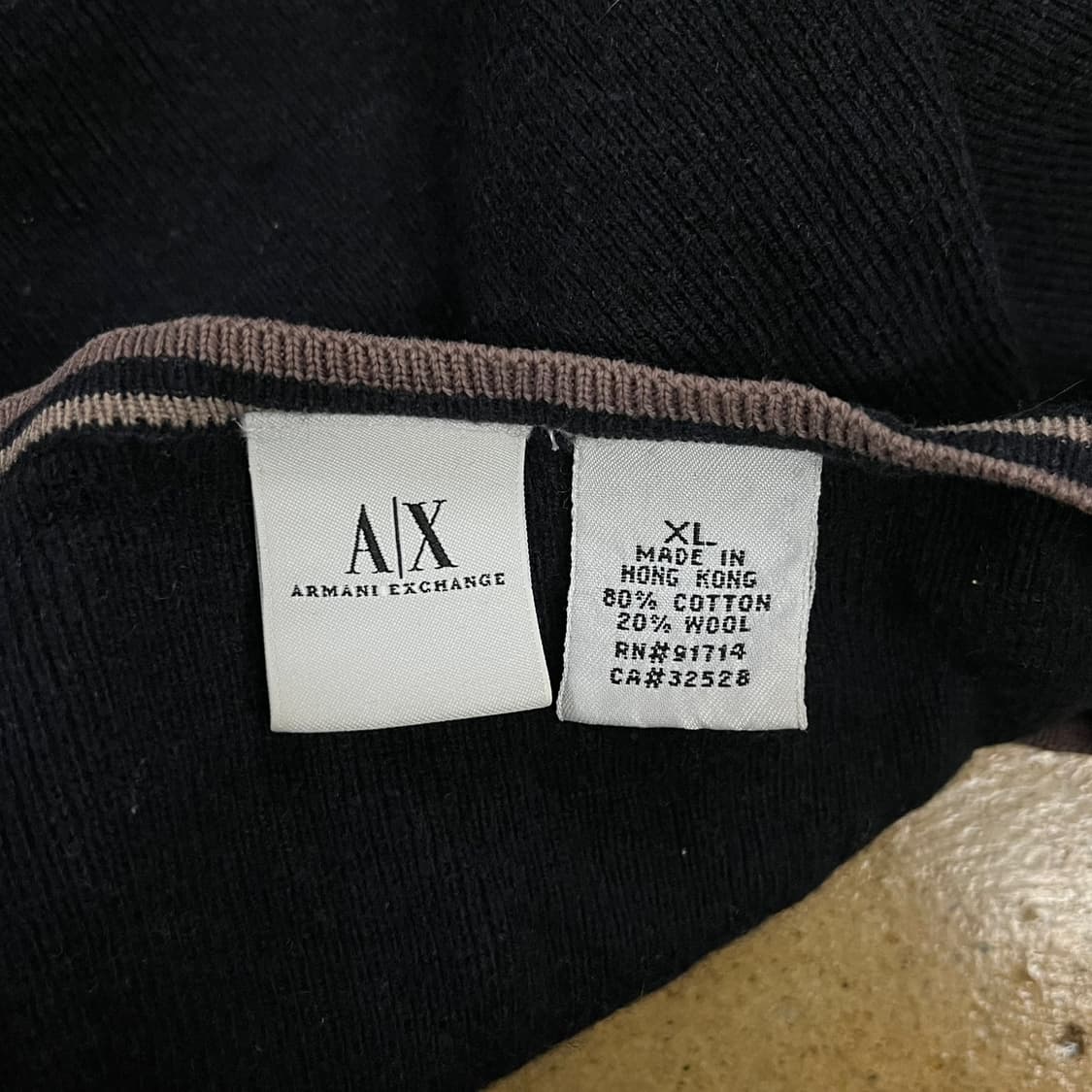 [정품/XL] 아르마니 익스체인지 라운드넥 긴팔 티셔츠 블랙 b14 상품이미지5
