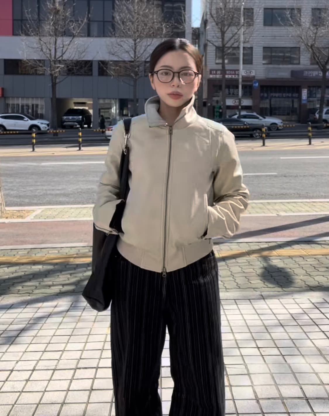 밀로우먼 리브드 레더 워크 자켓 상품이미지1