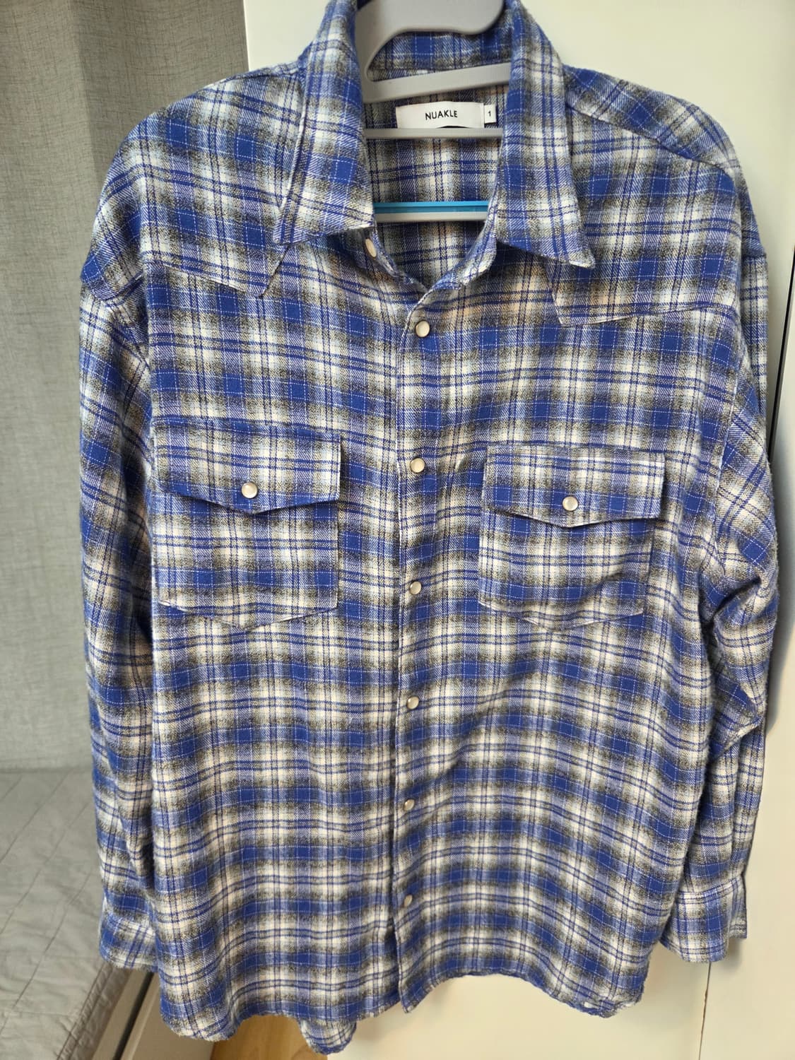 누아클레 옴브레 체크 웨스턴 블루 (라이즈 소희 착용) 상품이미지6