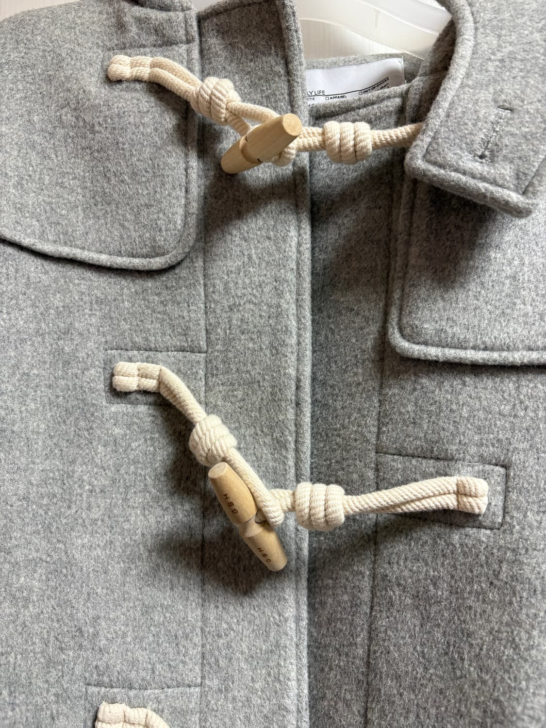 GBH half duffle coat grey 하프 더플 코트 상품이미지6