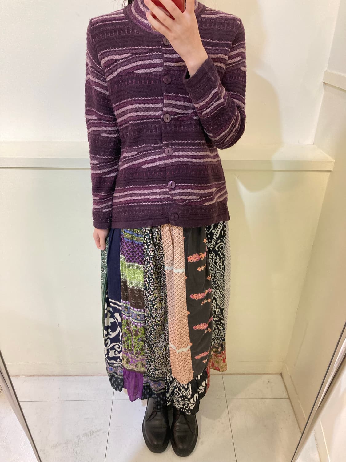 빈티지 모리걸 스트라이프 포도 가디건 상품이미지8