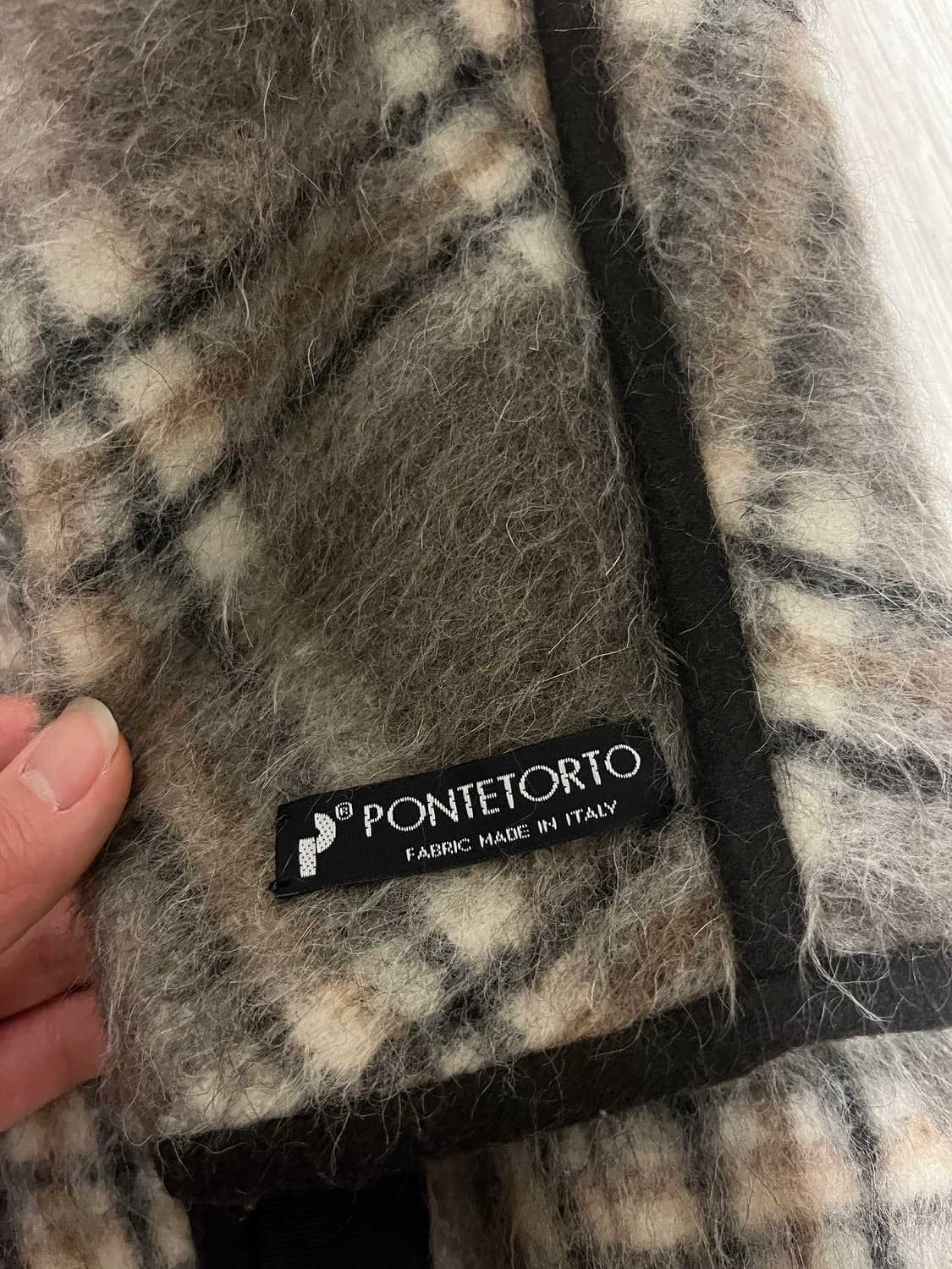 피에르 가르뎅 이태리 알파카 블렌드 체크 후드 M 상품이미지5