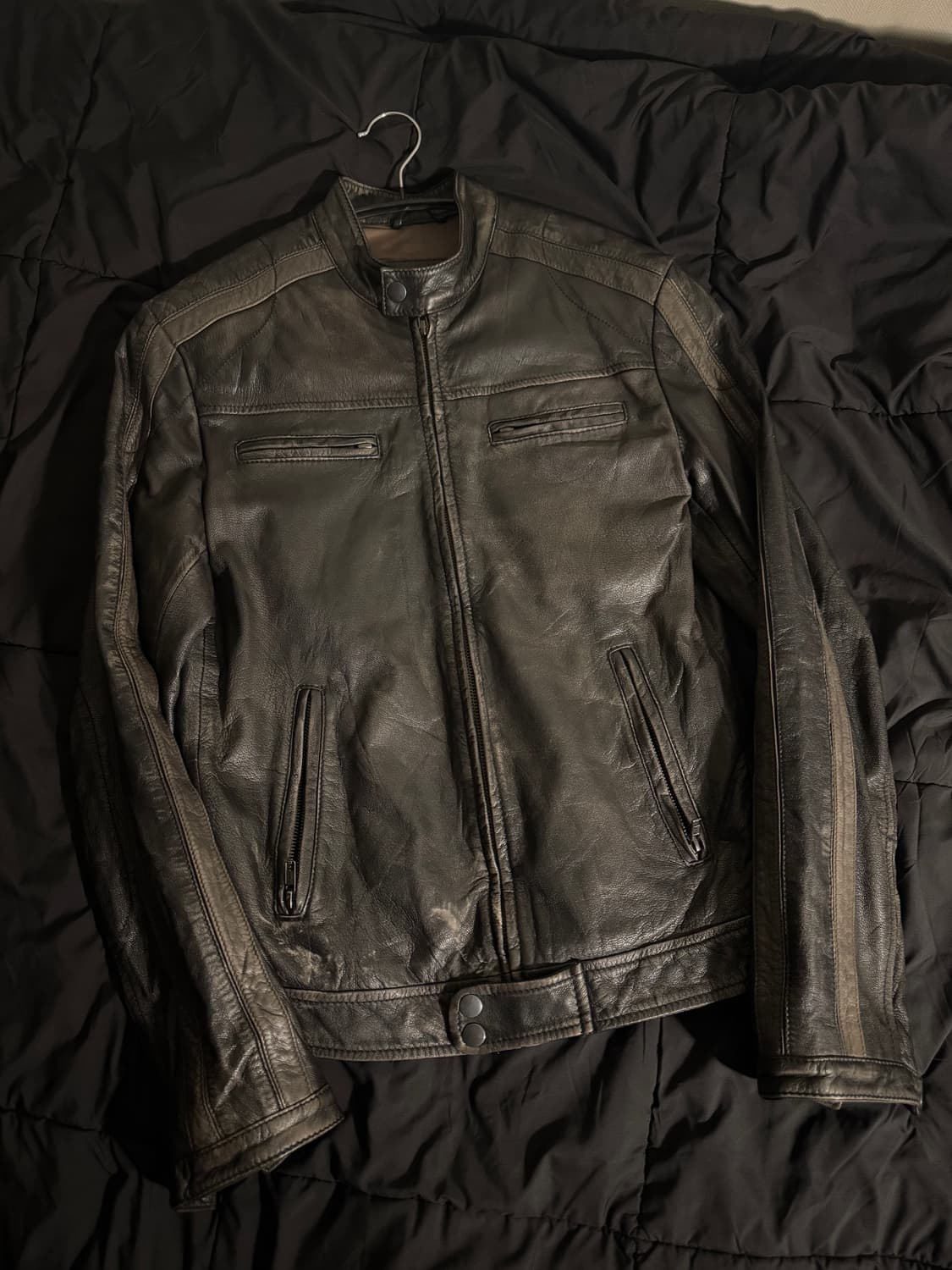 Danier leather 사이드라인 레더 자켓 상품이미지1