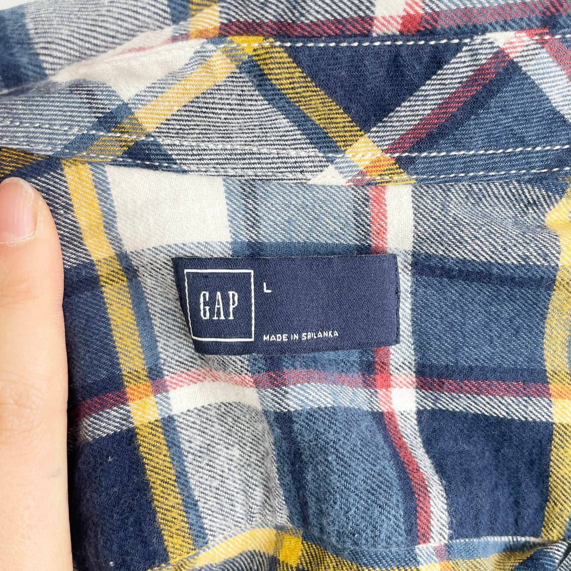 A2 갭 GAP 멀티컬러 체크 버튼업 셔츠 L사이즈 상품이미지4