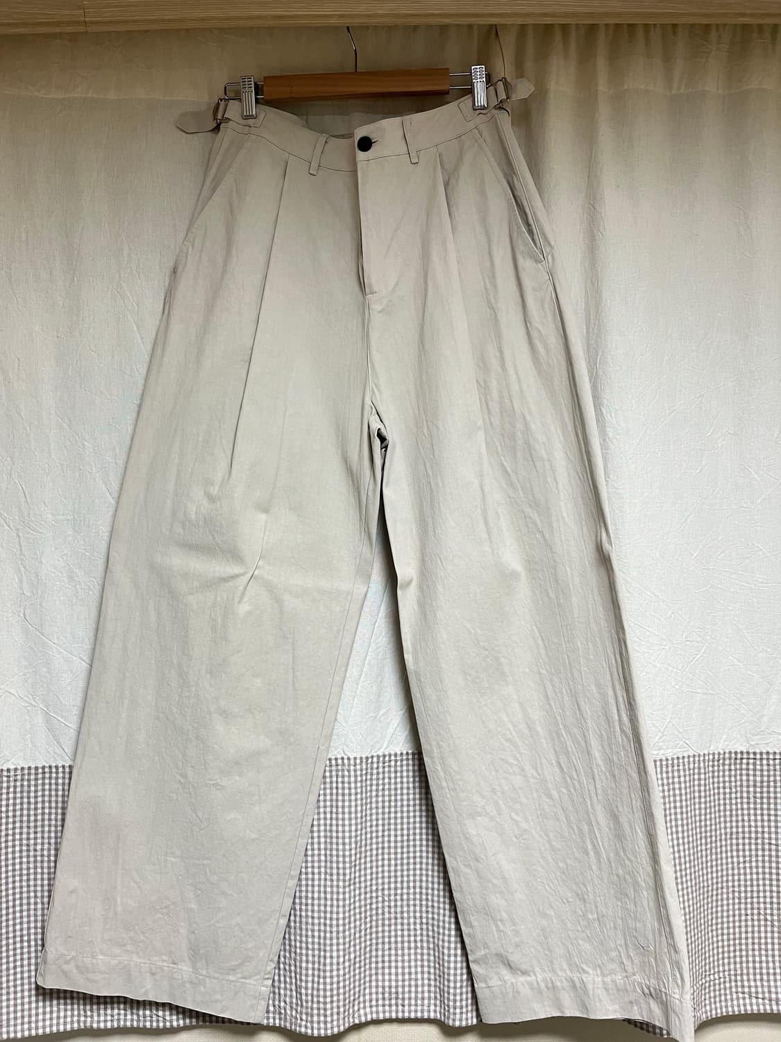 다이브인 베른 원턱 와이드 치노 베이지 0사이즈 상품이미지3