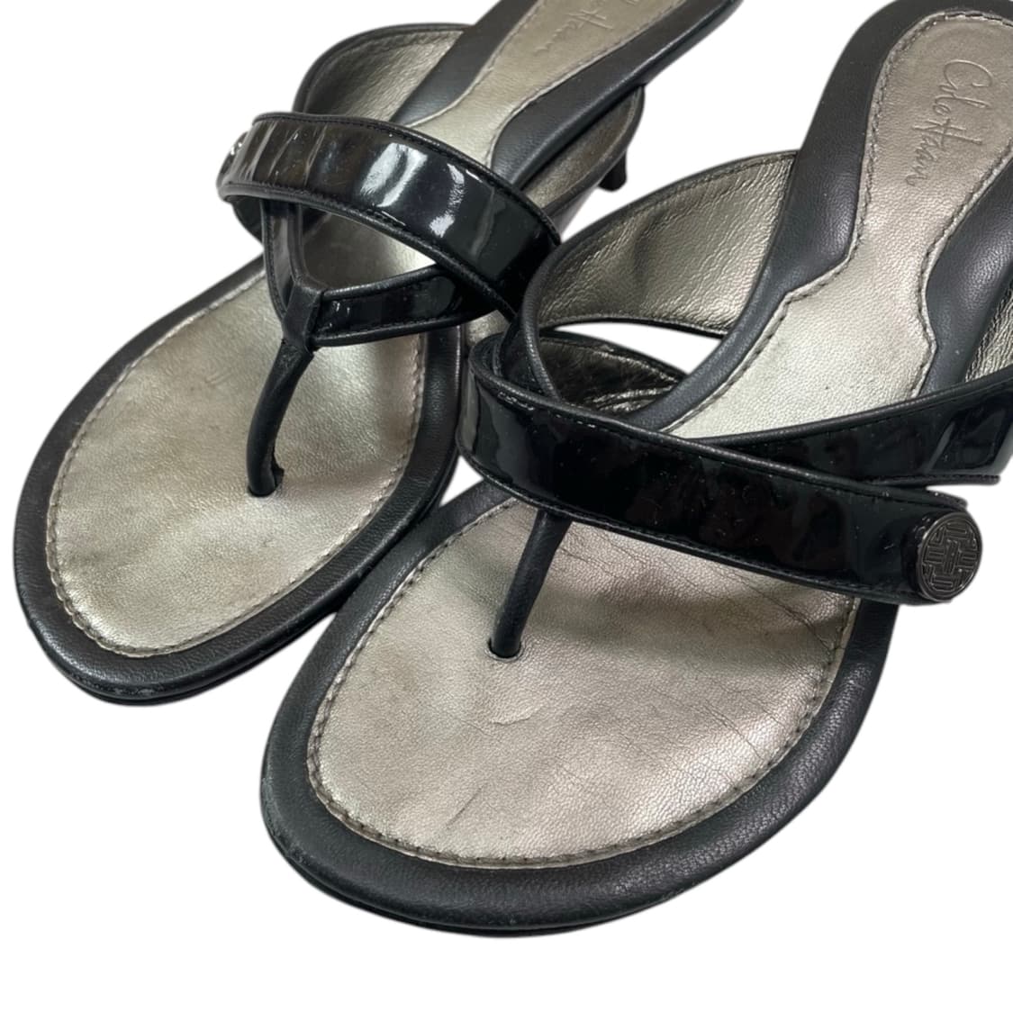 콜한 Colehaan 블랙 페이턴트 레더 키튼힐 쪼리 샌들 7B(240) 상품이미지4