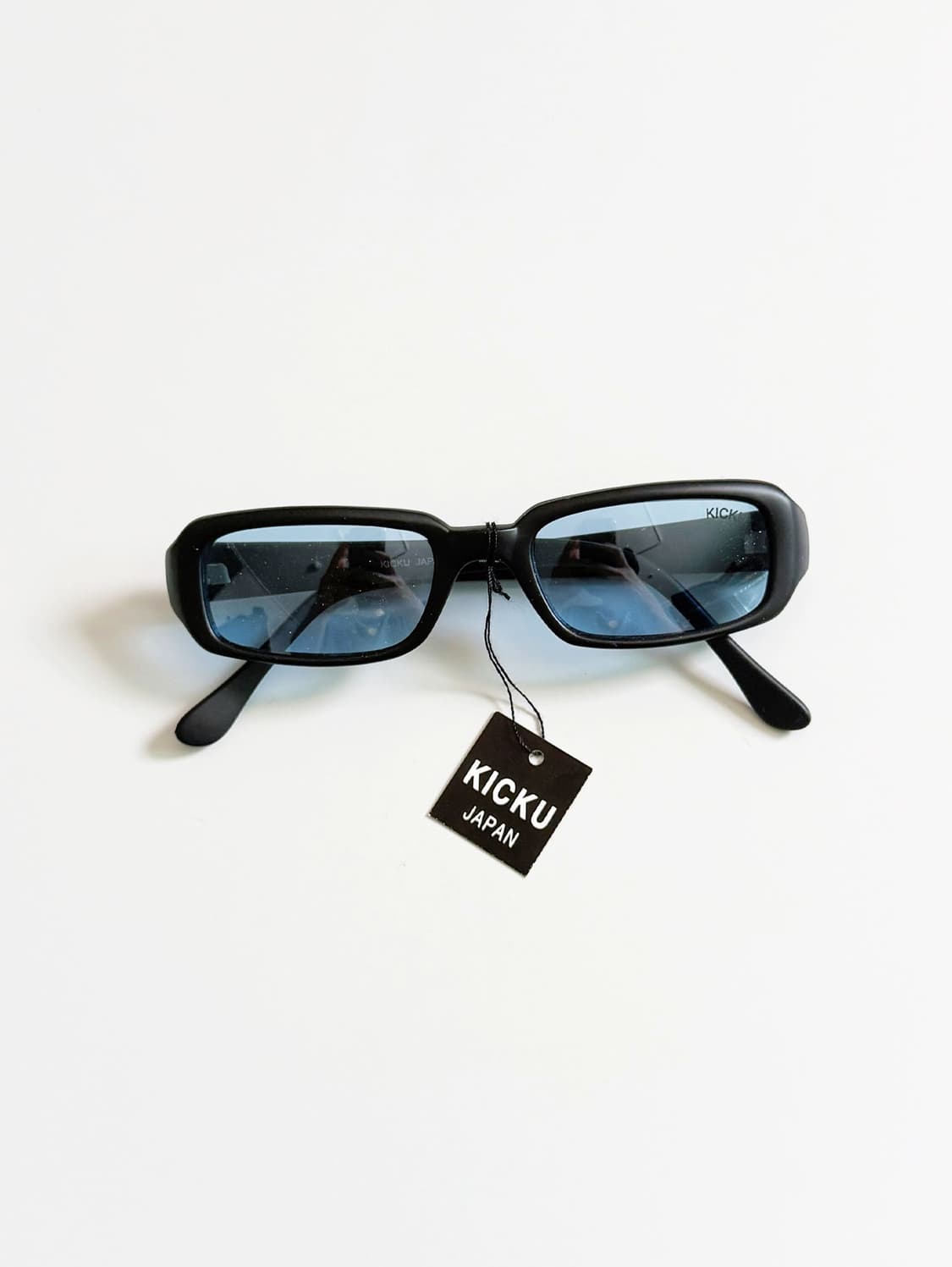 90s KICKU JAPAN 맷블랙 스퀘어 뿔테 틴트 빈티지 선글라스 상품이미지2