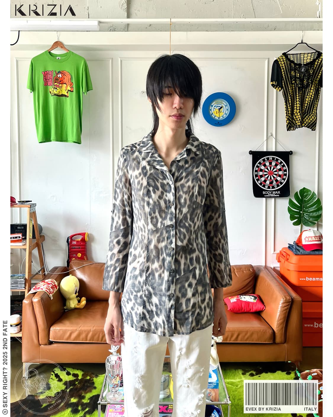 EVEX by Krizia Leopard Pattern Old Shirt 상품이미지1