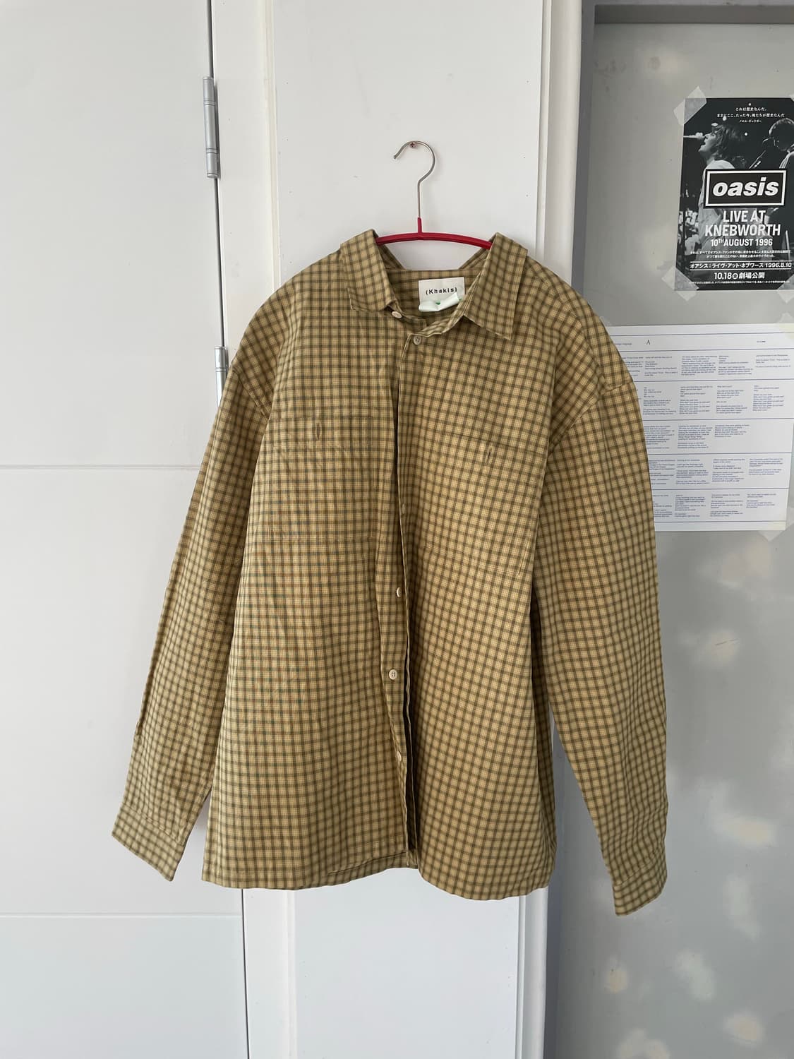 카키스 보더 체크 셔츠 상품이미지1
