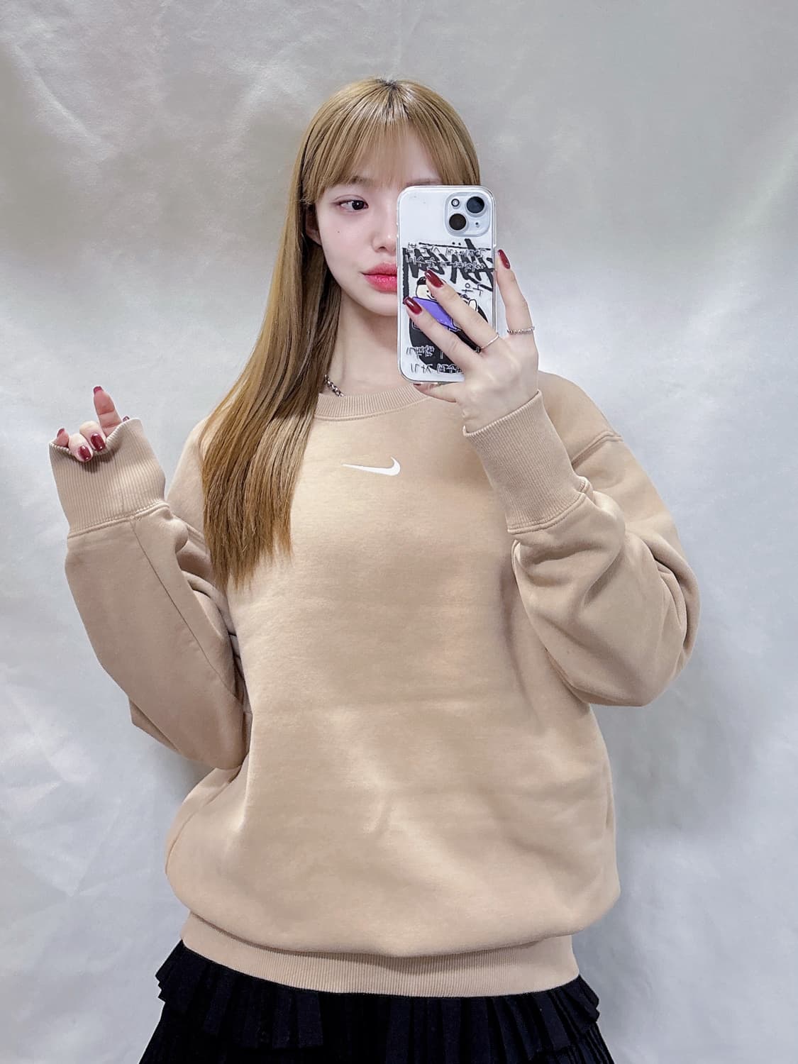 나이키 베이지 미드스우시 맨투맨  상품이미지2