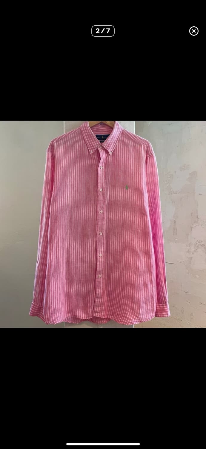 폴로 랄프로렌 핑크 리넨 셔츠 상품이미지2