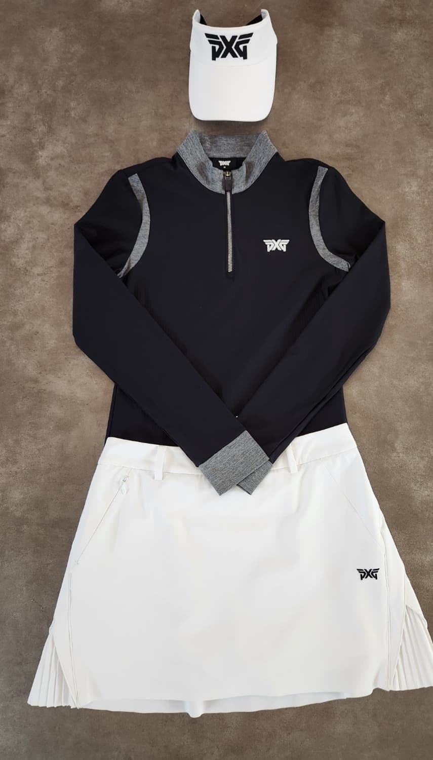 PXG 여성골프웨어 티셔츠, 사이드 플리츠 스커트 셋업 XS사이즈(선캡포 상품이미지2