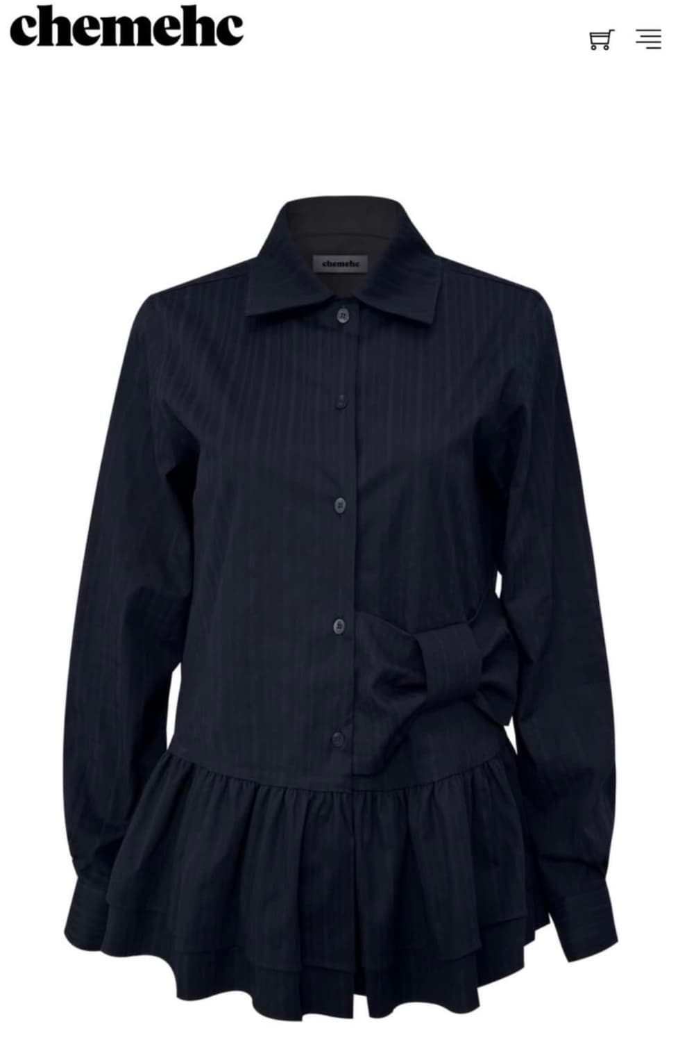 (구해요) 체메씨 보우 리본 셔츠 블랙 상품이미지1